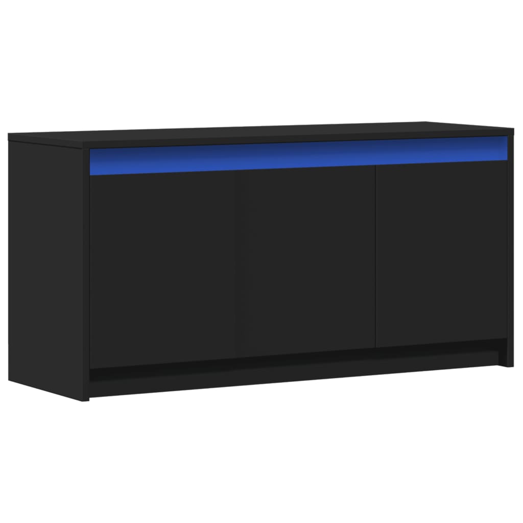 vidaXL TV Cabinet with LED Black 100x34x50 cm Engineered Wood