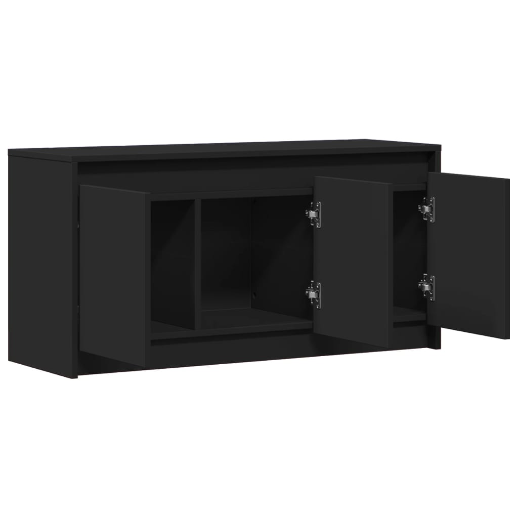 vidaXL TV Cabinet with LED Black 100x34x50 cm Engineered Wood