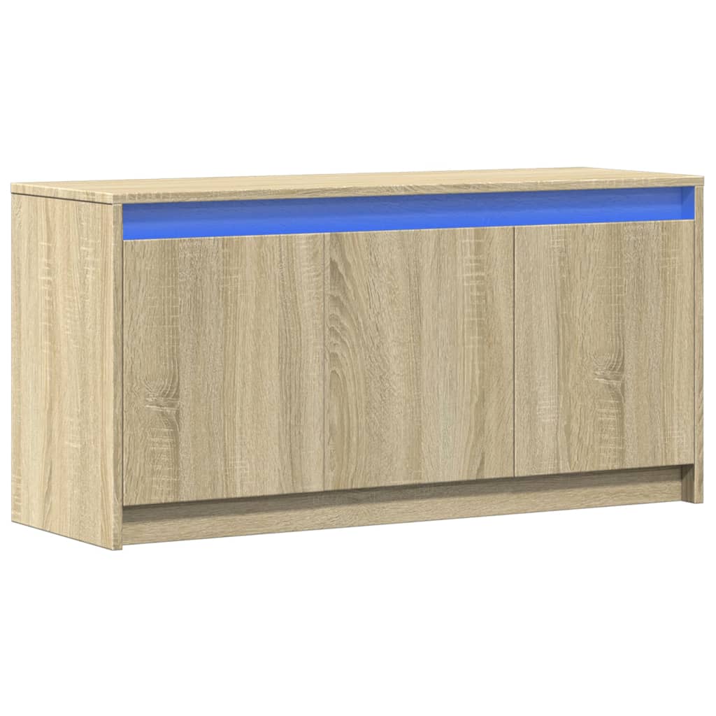 vidaXL TV Cabinet with LED Sonoma Oak 100x34x50 cm Engineered Wood