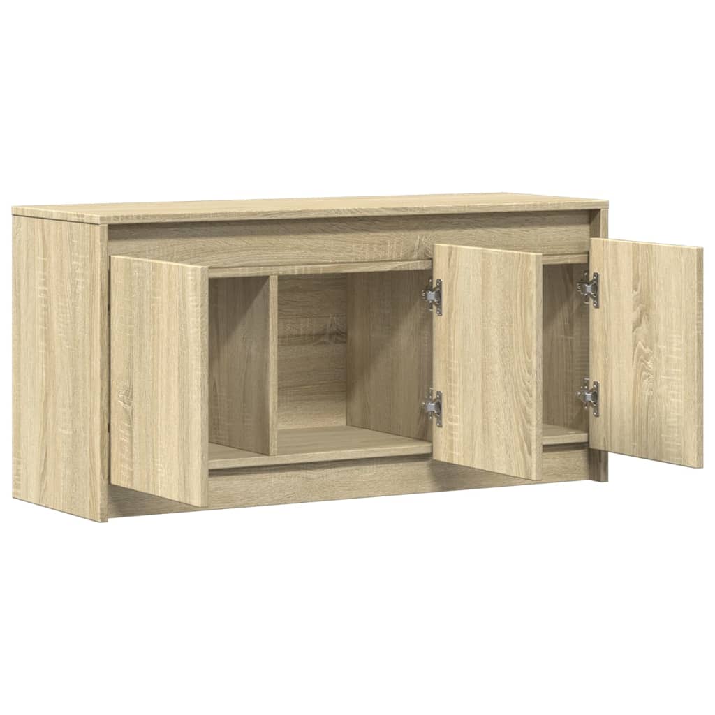 vidaXL TV Cabinet with LED Sonoma Oak 100x34x50 cm Engineered Wood