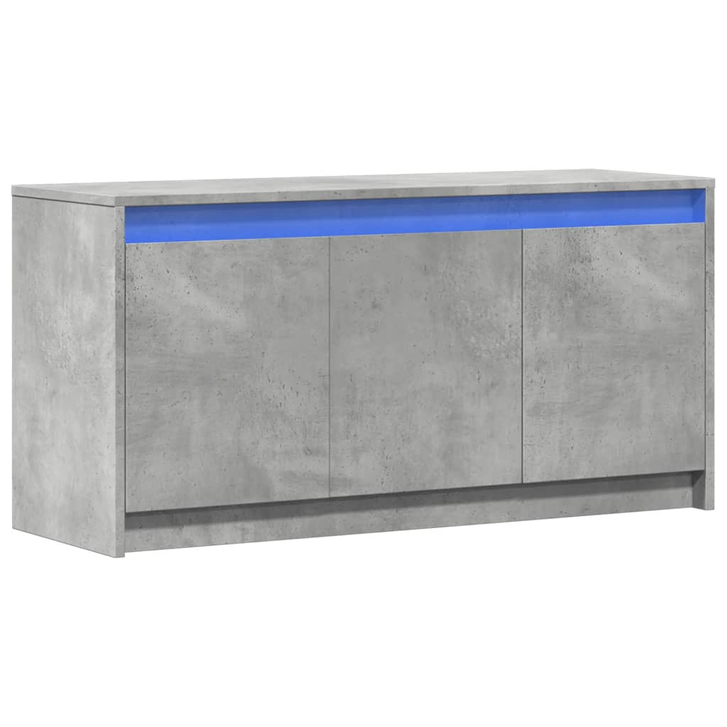 vidaXL TV Cabinet with LED Concrete Grey 100x34x50 cm Engineered Wood