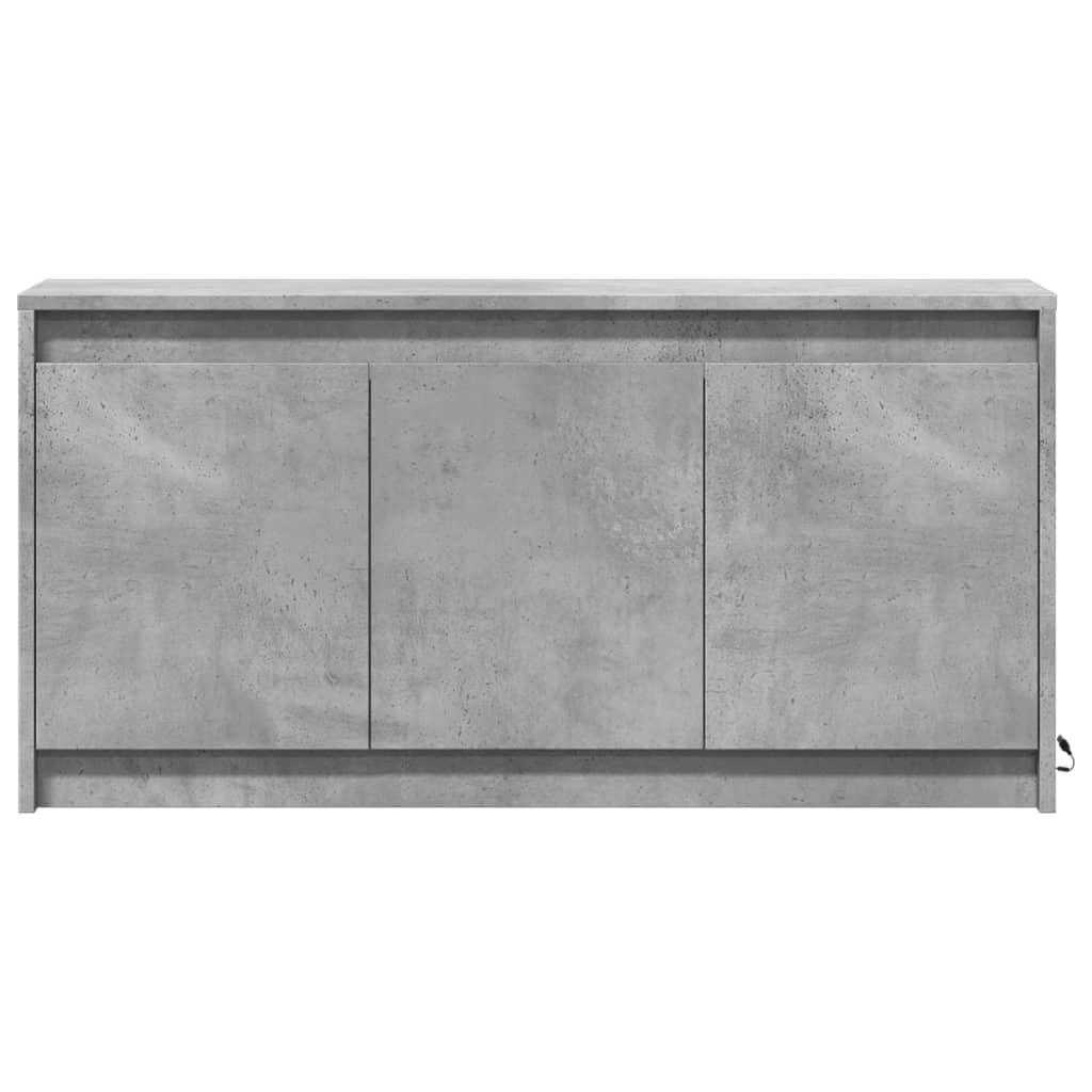 vidaXL TV Cabinet with LED Concrete Grey 100x34x50 cm Engineered Wood