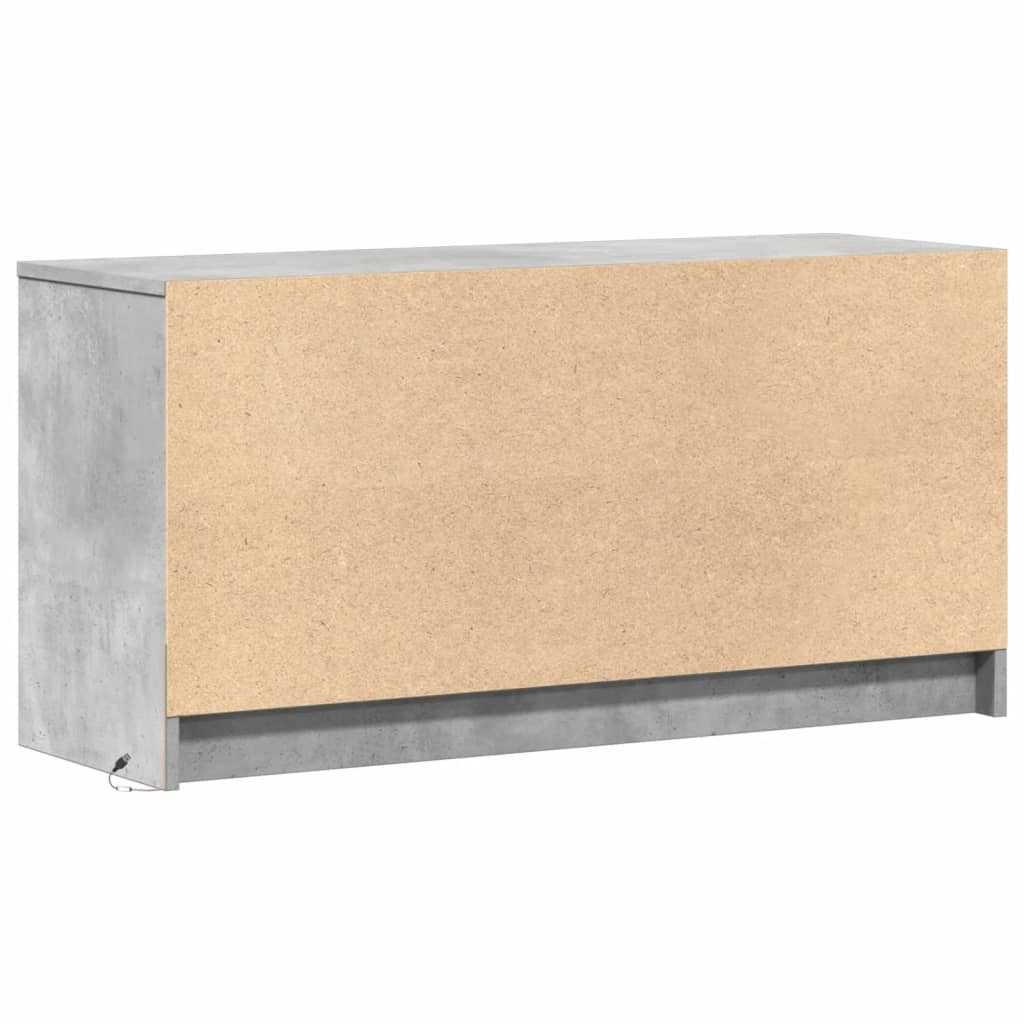 vidaXL TV Cabinet with LED Concrete Grey 100x34x50 cm Engineered Wood