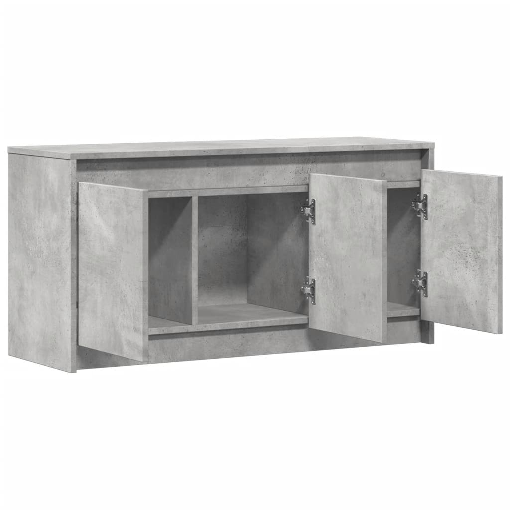 vidaXL TV Cabinet with LED Concrete Grey 100x34x50 cm Engineered Wood