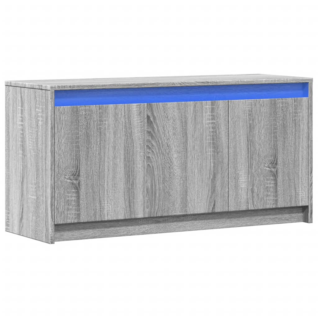 vidaXL TV Cabinet with LED Grey Sonoma 100x34x50 cm Engineered Wood