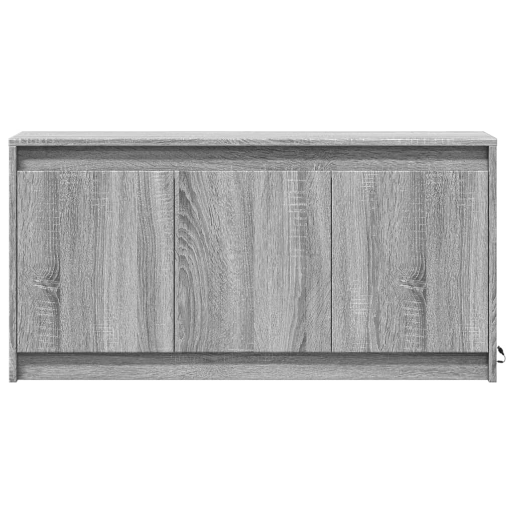 vidaXL TV Cabinet with LED Grey Sonoma 100x34x50 cm Engineered Wood