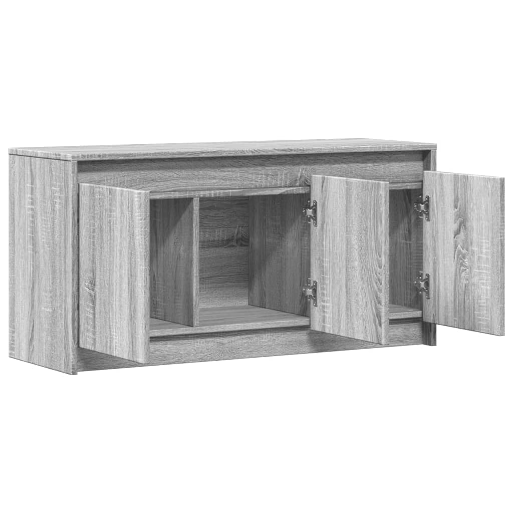 vidaXL TV Cabinet with LED Grey Sonoma 100x34x50 cm Engineered Wood