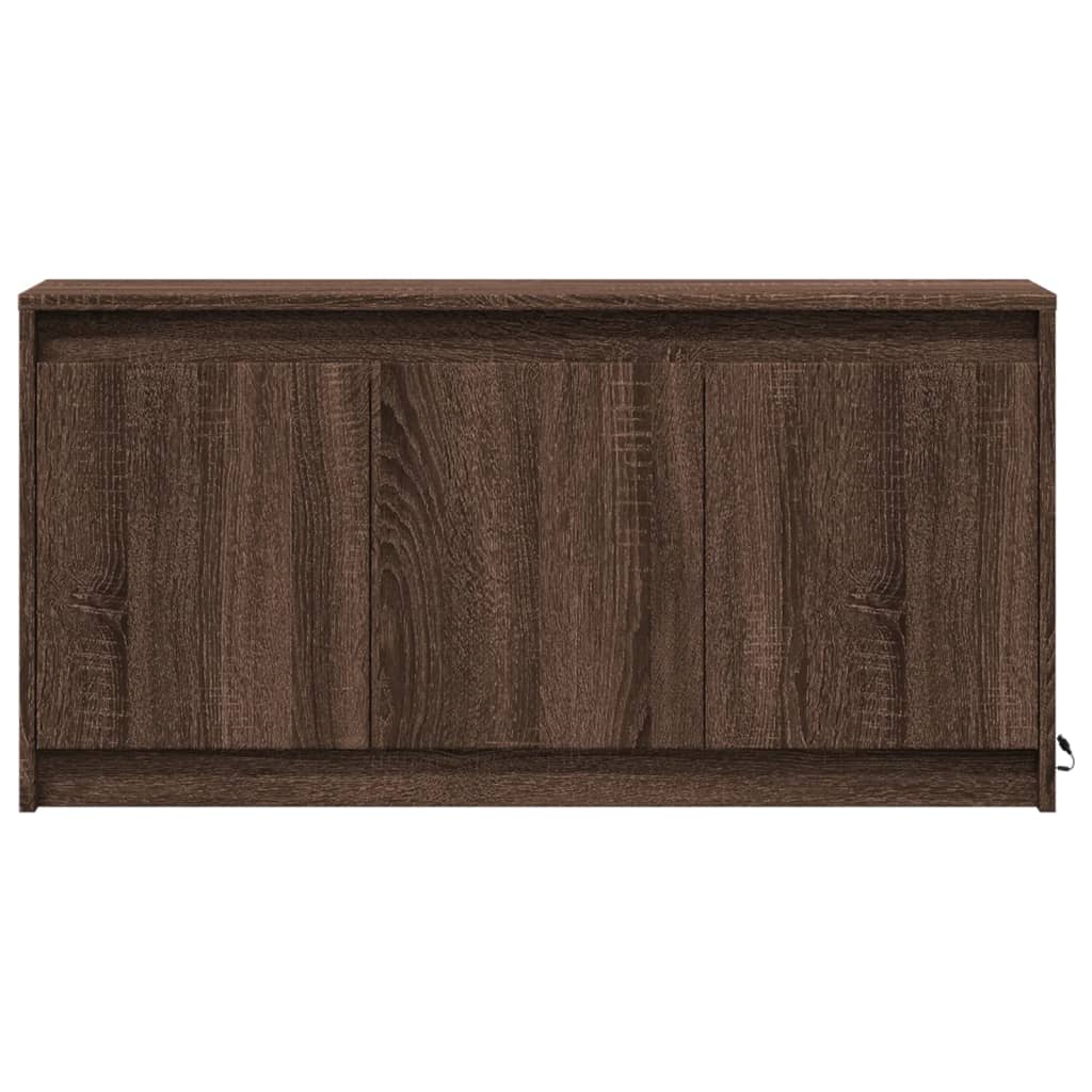 vidaXL TV Cabinet with LED Brown Oak 100x34x50 cm Engineered Wood