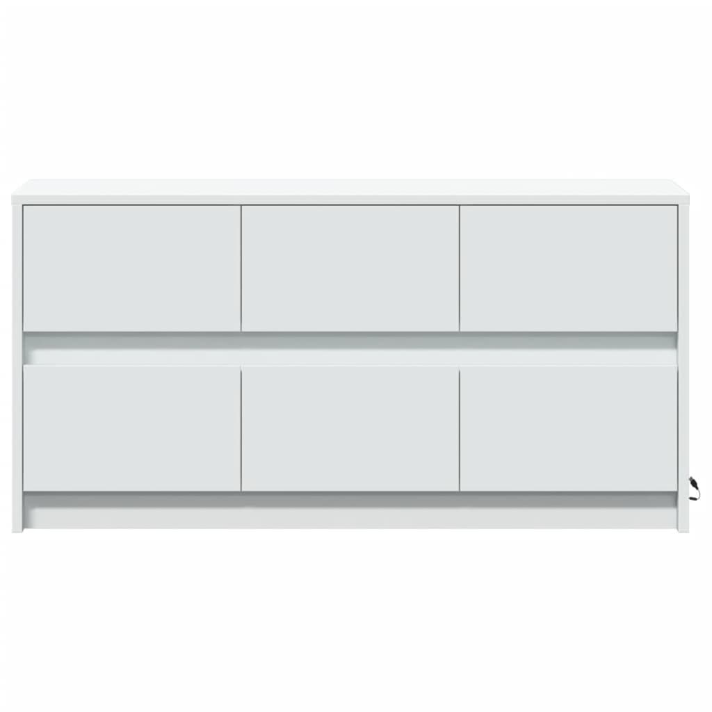 vidaXL TV Cabinet with LED White 100x34x50 cm Engineered Wood