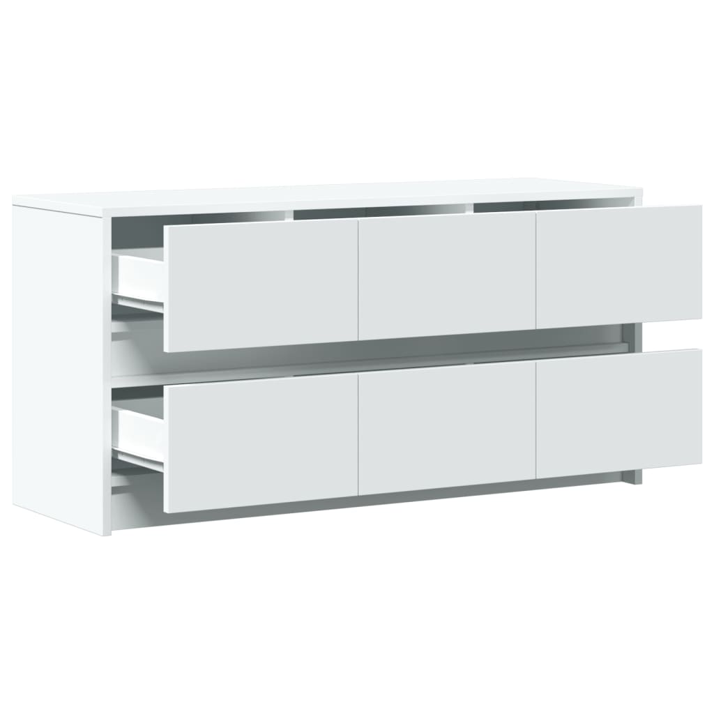 vidaXL TV Cabinet with LED White 100x34x50 cm Engineered Wood