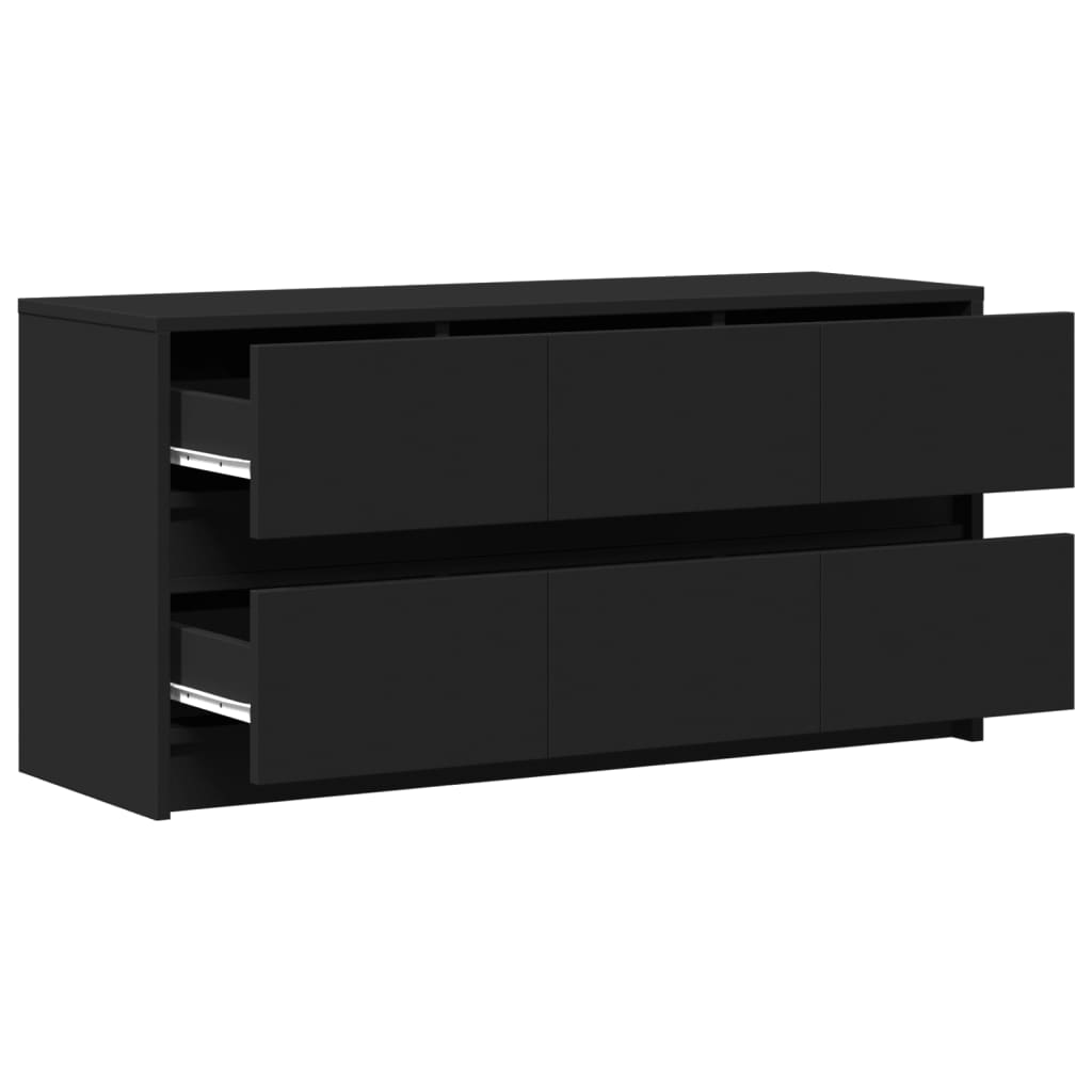 vidaXL TV Cabinet with LED Black 100x34x50 cm Engineered Wood