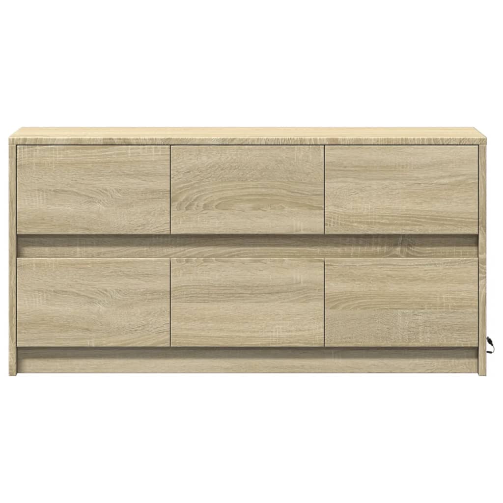 vidaXL TV Cabinet with LED Sonoma Oak 100x34x50 cm Engineered Wood