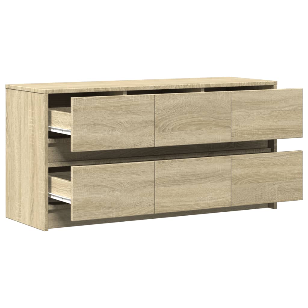 vidaXL TV Cabinet with LED Sonoma Oak 100x34x50 cm Engineered Wood