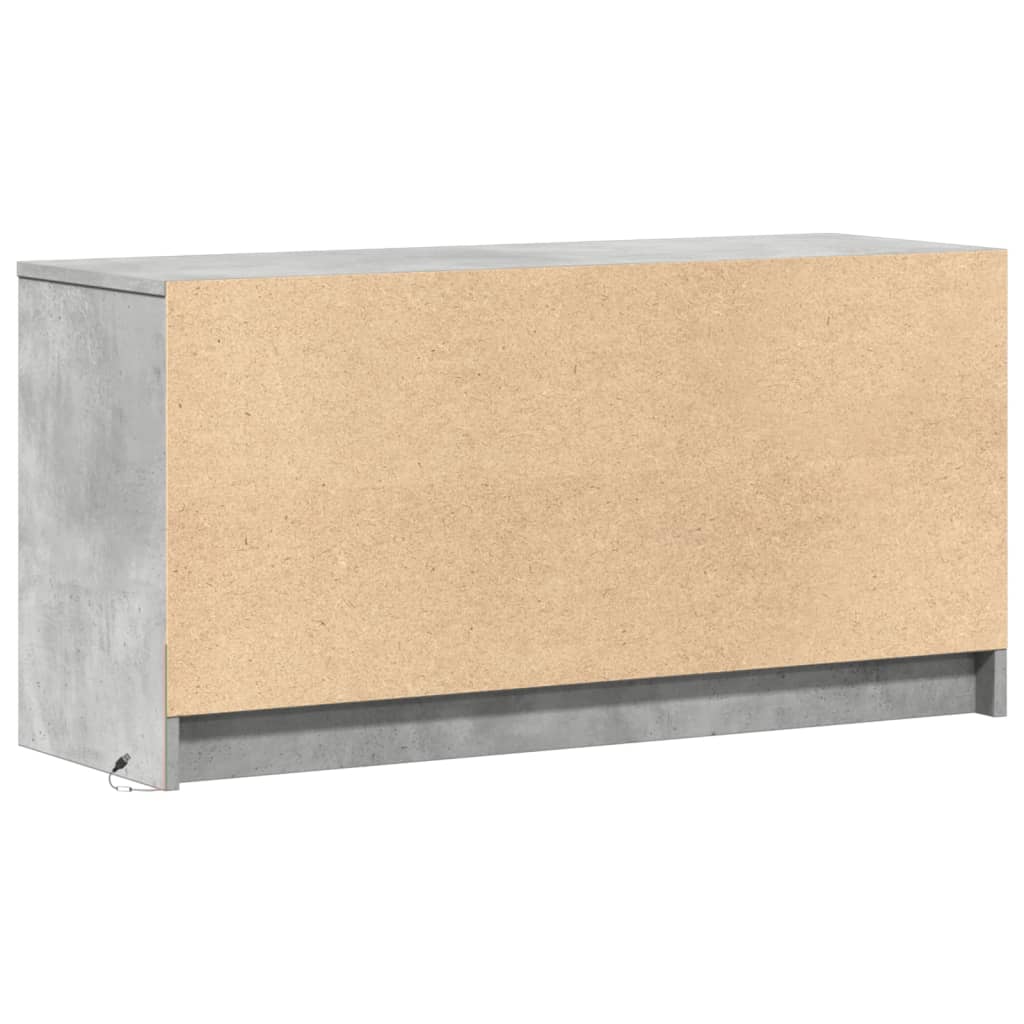 vidaXL TV Cabinet with LED Concrete Grey 100x34x50 cm Engineered Wood