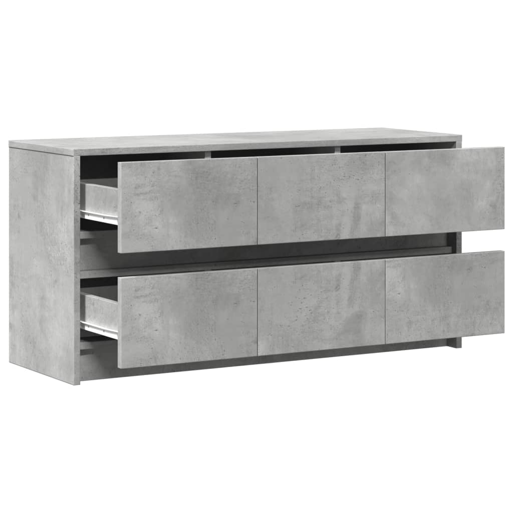 vidaXL TV Cabinet with LED Concrete Grey 100x34x50 cm Engineered Wood