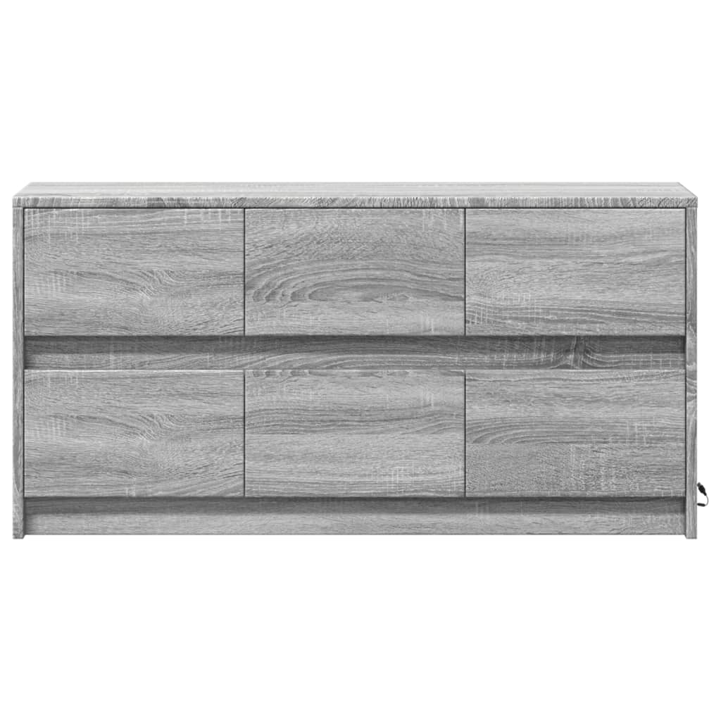 vidaXL TV Cabinet with LED Grey Sonoma 100x34x50 cm Engineered Wood