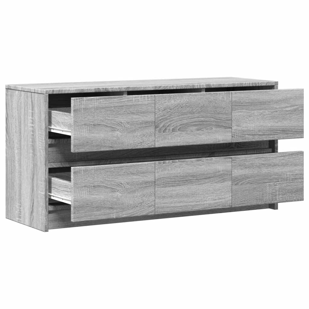 vidaXL TV Cabinet with LED Grey Sonoma 100x34x50 cm Engineered Wood