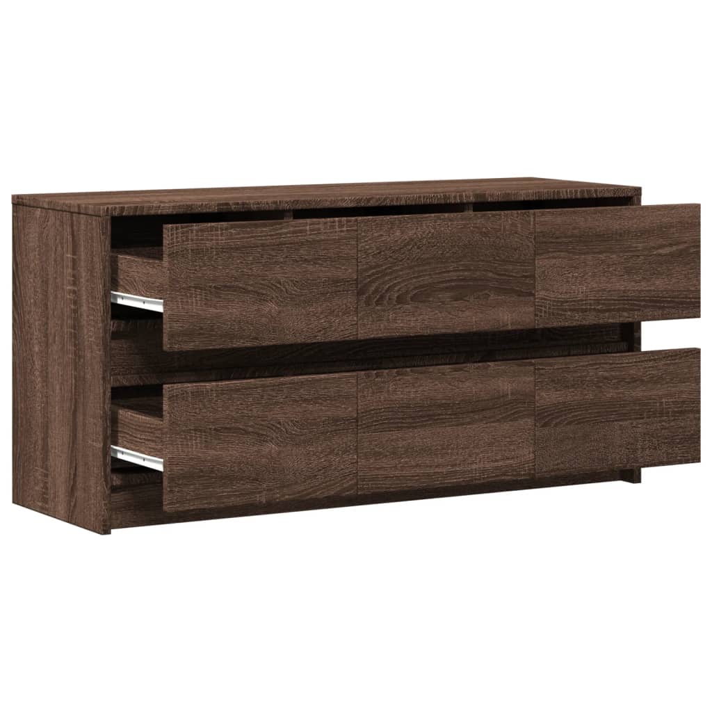 vidaXL TV Cabinet with LED Brown Oak 100x34x50 cm Engineered Wood