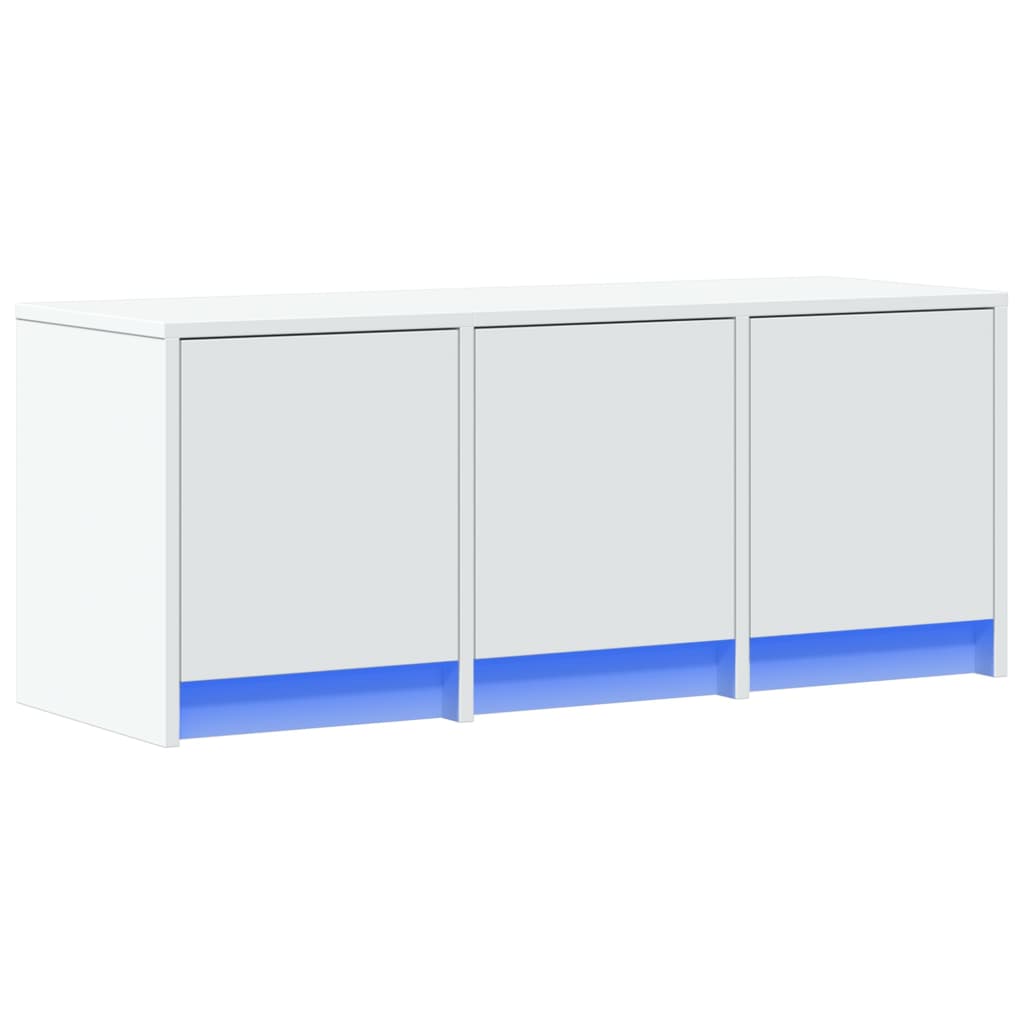 vidaXL TV Cabinet with LED White 97x34x40 cm Engineered Wood