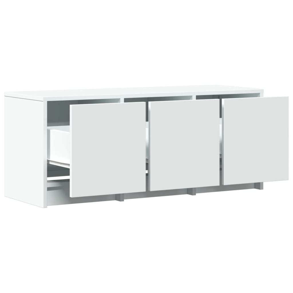 vidaXL TV Cabinet with LED White 97x34x40 cm Engineered Wood