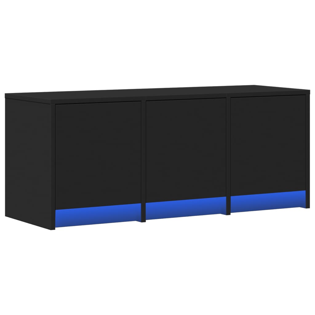 vidaXL TV Cabinet with LED Black 97x34x40 cm Engineered Wood