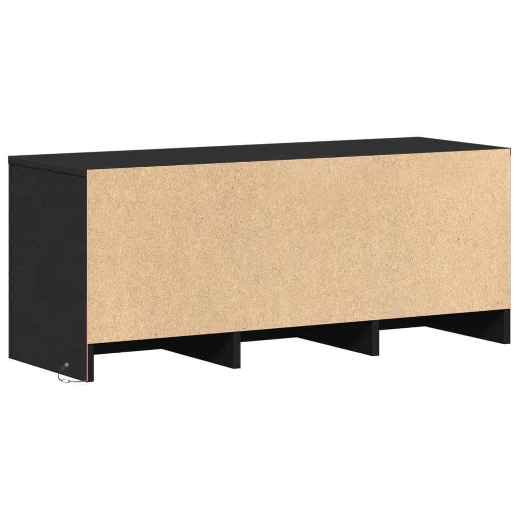 vidaXL TV Cabinet with LED Black 97x34x40 cm Engineered Wood