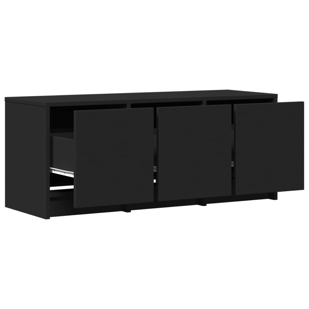 vidaXL TV Cabinet with LED Black 97x34x40 cm Engineered Wood