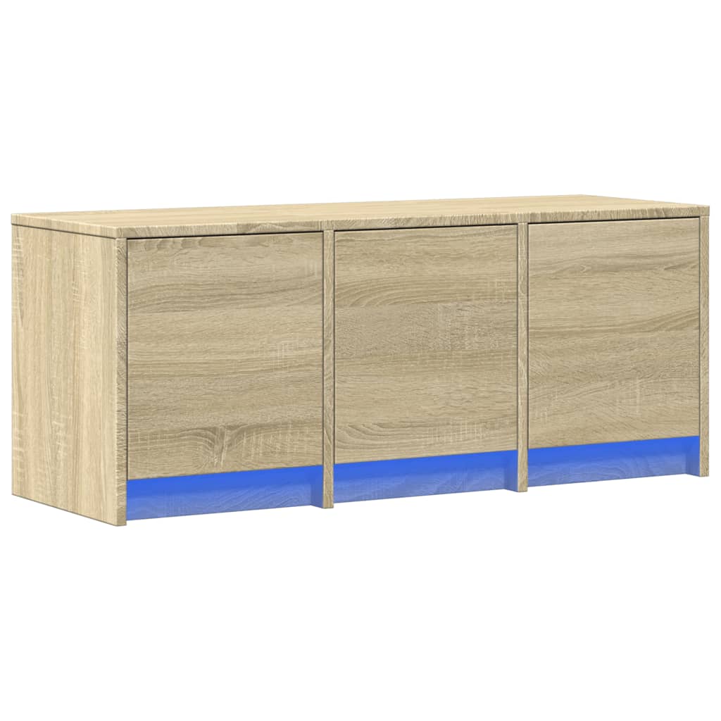 vidaXL TV Cabinet with LED Sonoma Oak 97x34x40 cm Engineered Wood