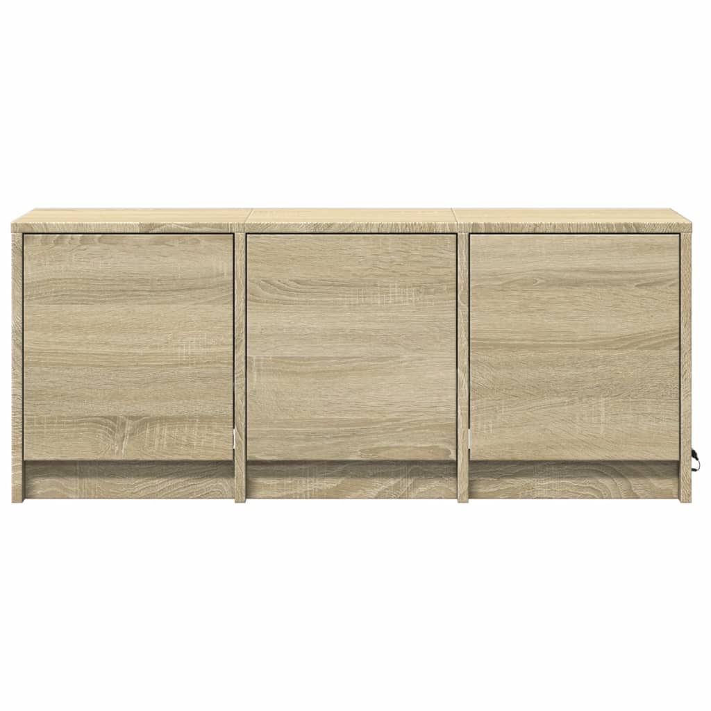 vidaXL TV Cabinet with LED Sonoma Oak 97x34x40 cm Engineered Wood