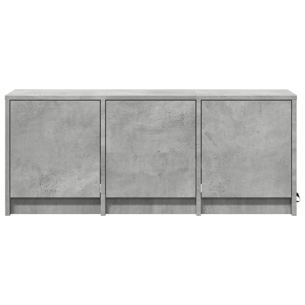 vidaXL TV Cabinet with LED Concrete Grey 97x34x40 cm Engineered Wood