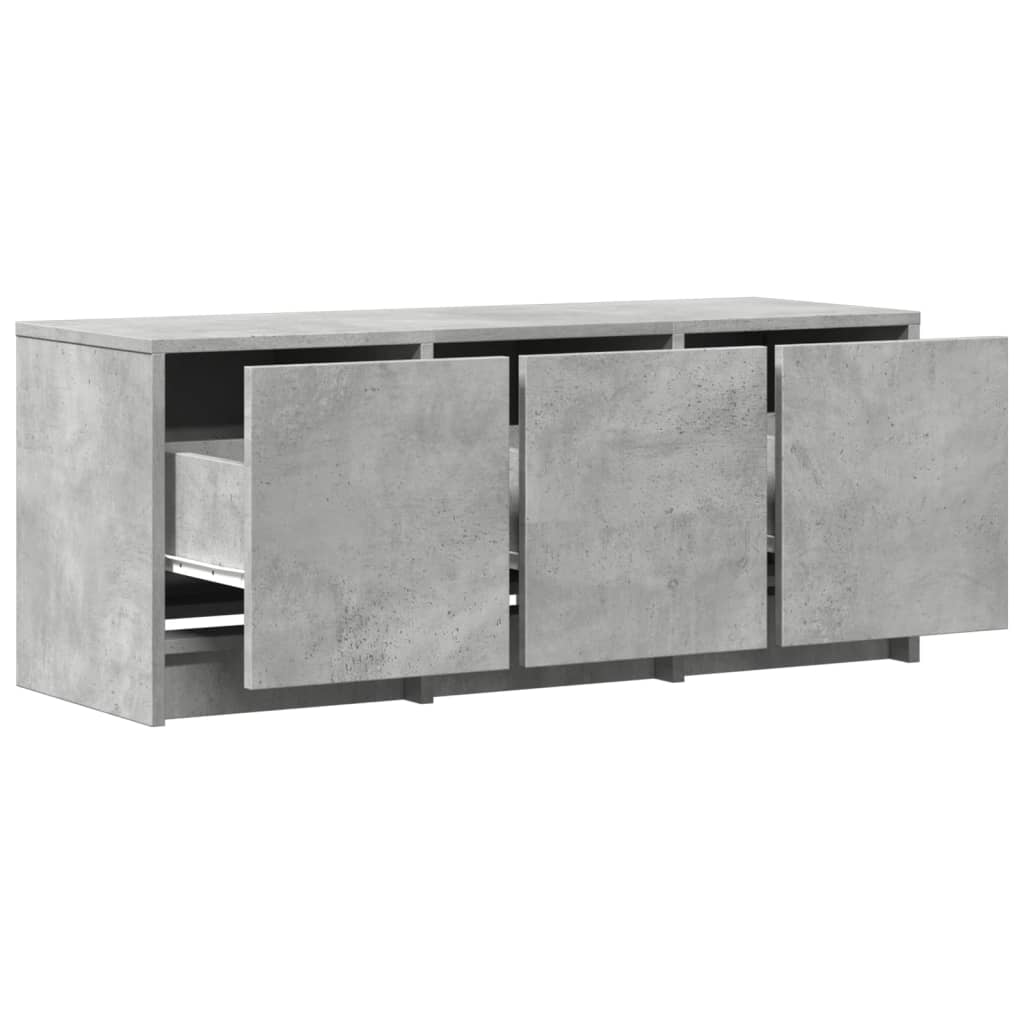 vidaXL TV Cabinet with LED Concrete Grey 97x34x40 cm Engineered Wood