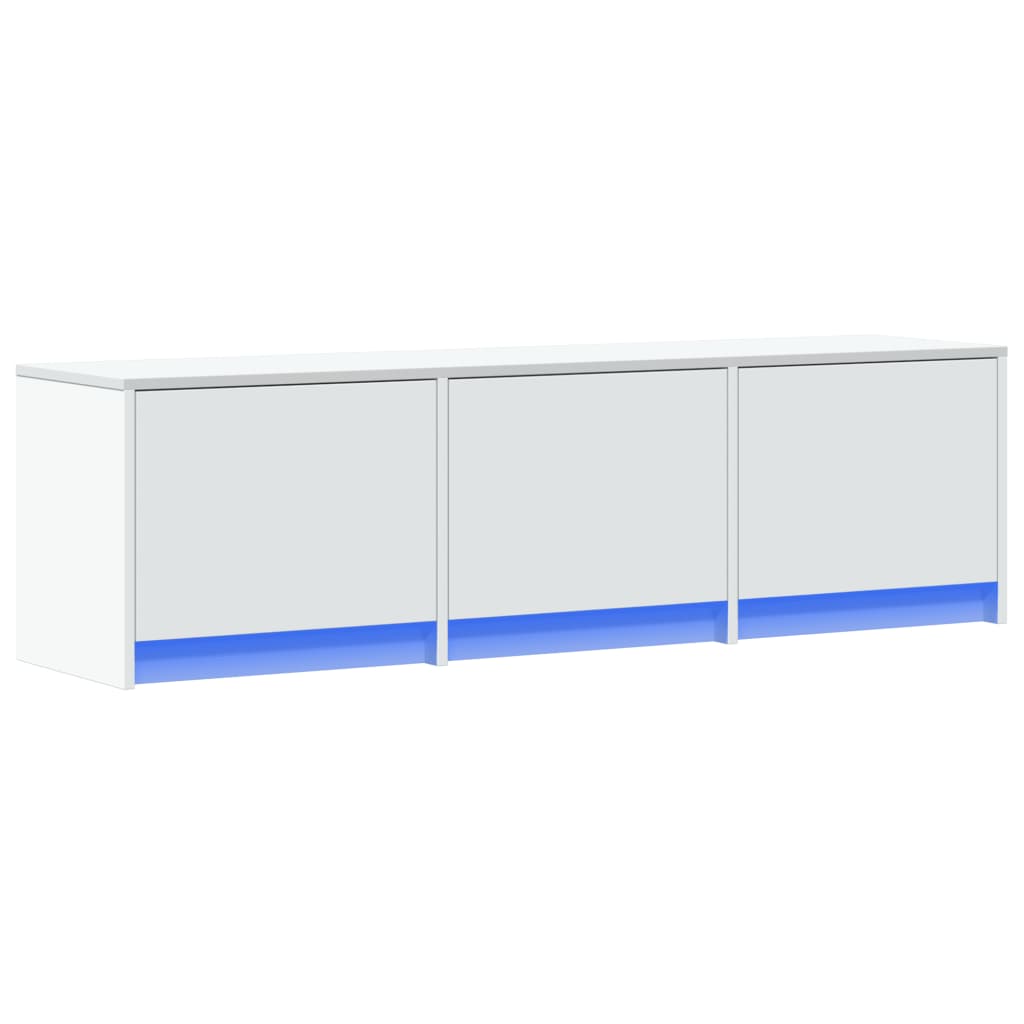 vidaXL TV Cabinet with LED White 140x34x40 cm Engineered Wood