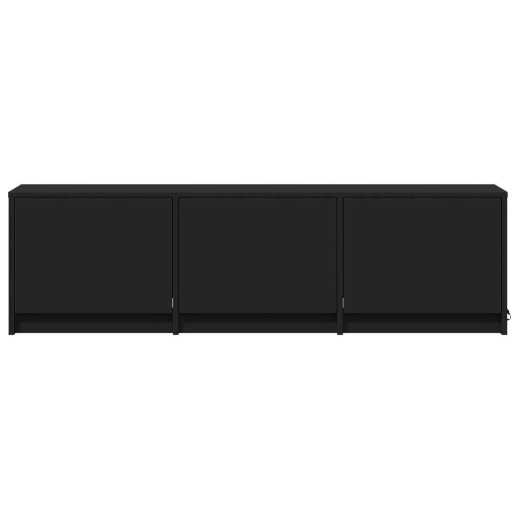 vidaXL TV Cabinet with LED Black 140x34x40 cm Engineered Wood