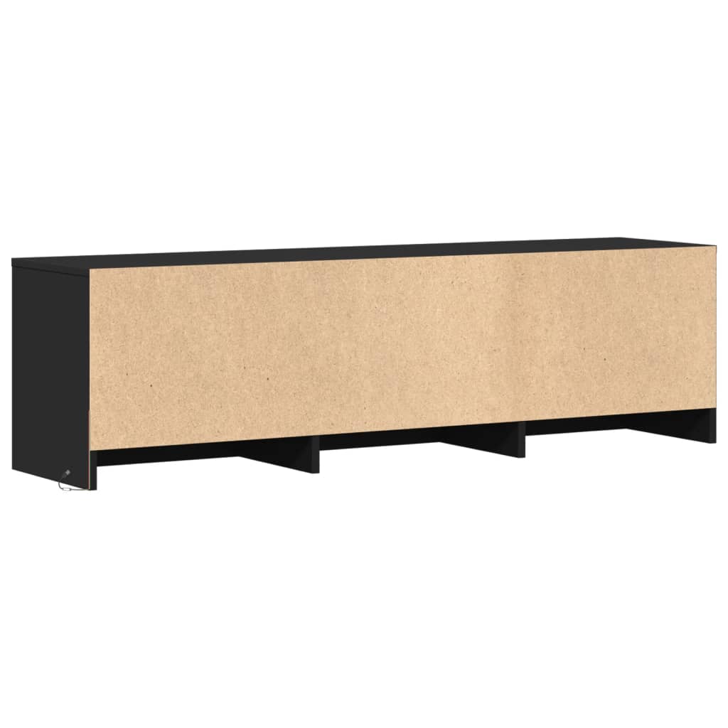 vidaXL TV Cabinet with LED Black 140x34x40 cm Engineered Wood