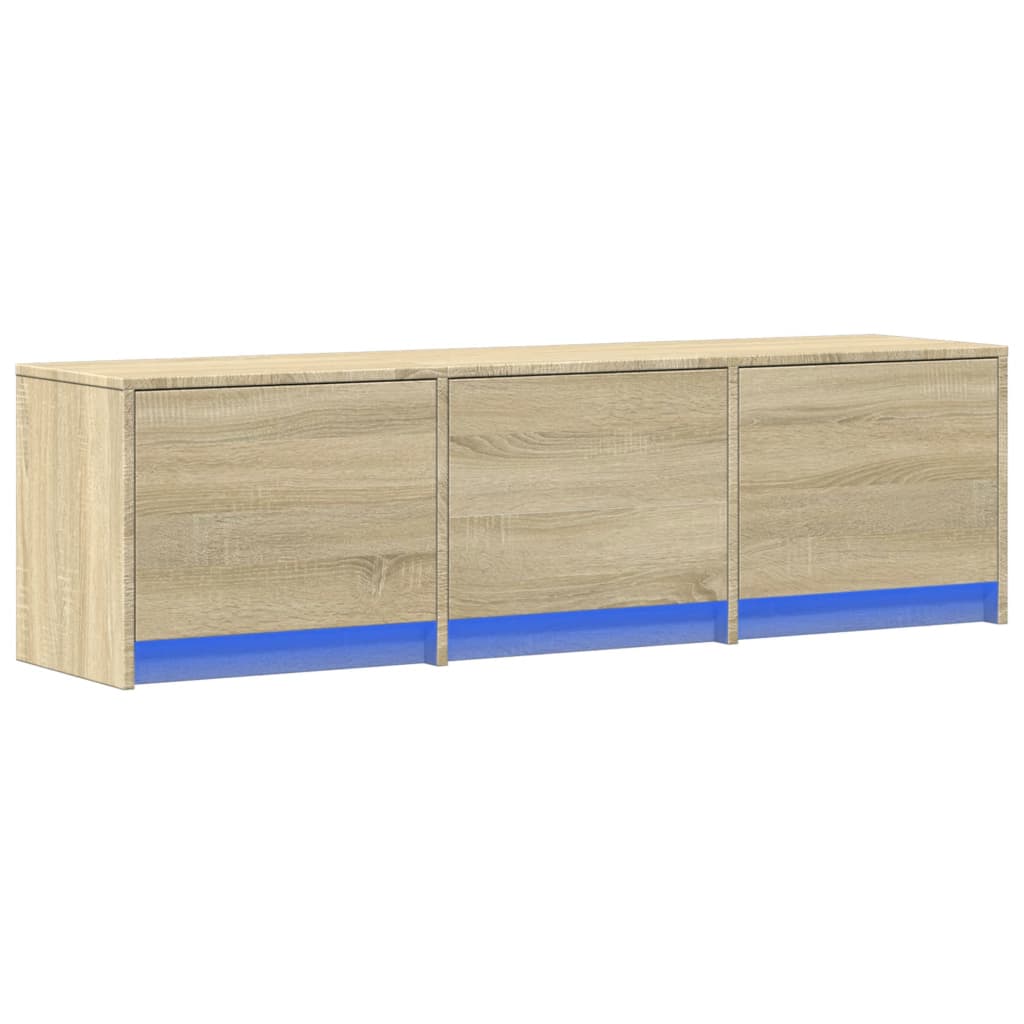 vidaXL TV Cabinet with LED Sonoma Oak 140x34x40 cm Engineered Wood