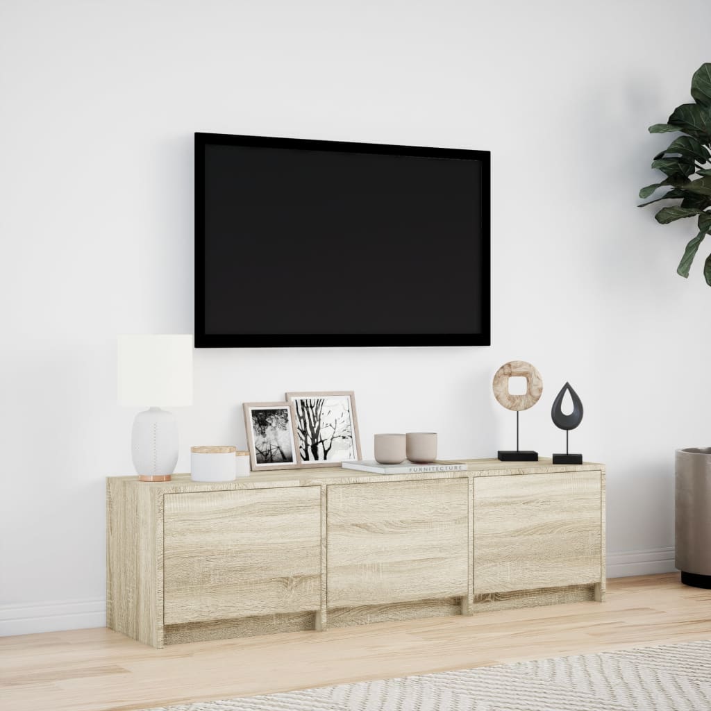 vidaXL TV Cabinet with LED Sonoma Oak 140x34x40 cm Engineered Wood