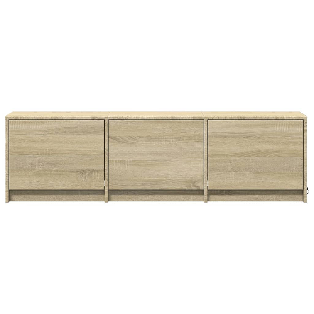 vidaXL TV Cabinet with LED Sonoma Oak 140x34x40 cm Engineered Wood