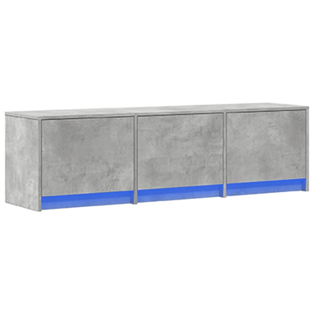 vidaXL TV Cabinet with LED Concrete Grey 140x34x40 cm Engineered Wood