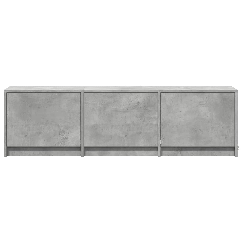 vidaXL TV Cabinet with LED Concrete Grey 140x34x40 cm Engineered Wood