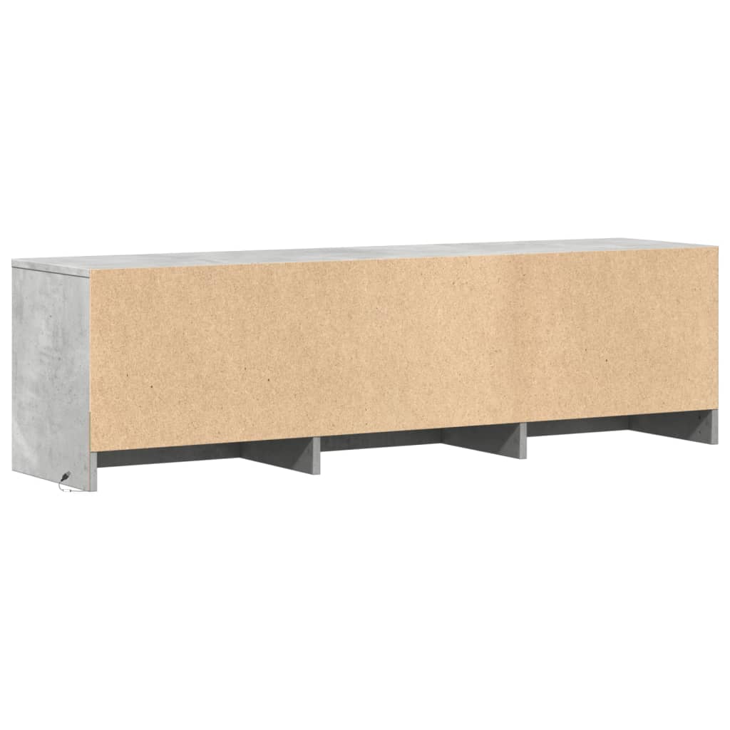 vidaXL TV Cabinet with LED Concrete Grey 140x34x40 cm Engineered Wood