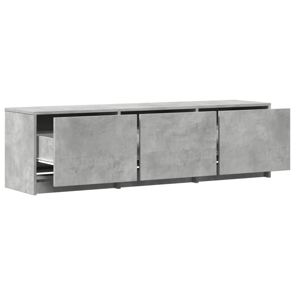 vidaXL TV Cabinet with LED Concrete Grey 140x34x40 cm Engineered Wood