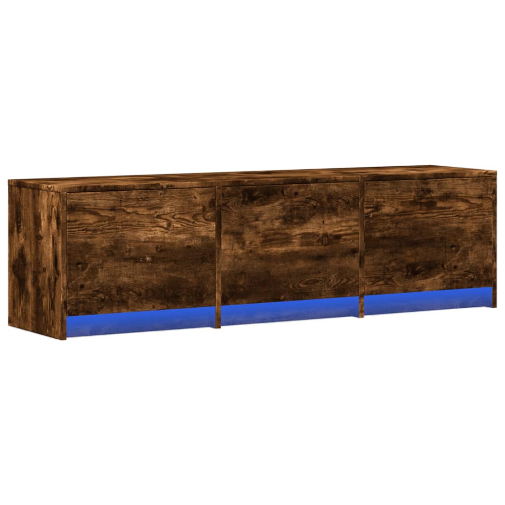 vidaXL TV Cabinet with LED Smoked Oak 140x34x40 cm Engineered Wood