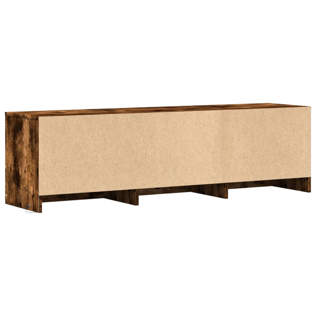 vidaXL TV Cabinet with LED Smoked Oak 140x34x40 cm Engineered Wood