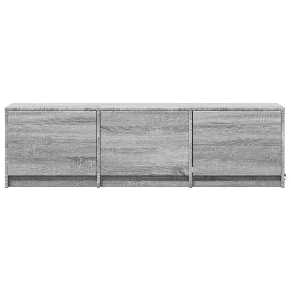 vidaXL TV Cabinet with LED Grey Sonoma 140x34x40 cm Engineered Wood