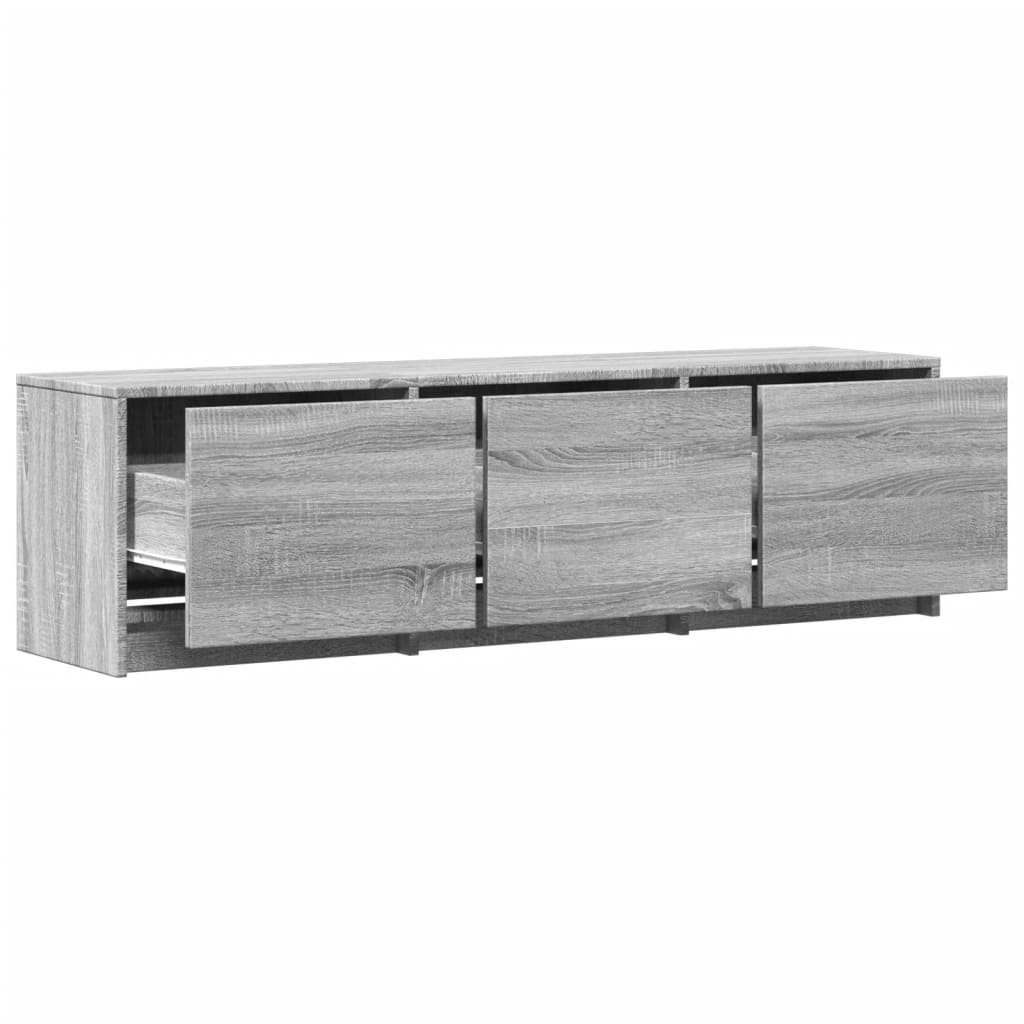 vidaXL TV Cabinet with LED Grey Sonoma 140x34x40 cm Engineered Wood