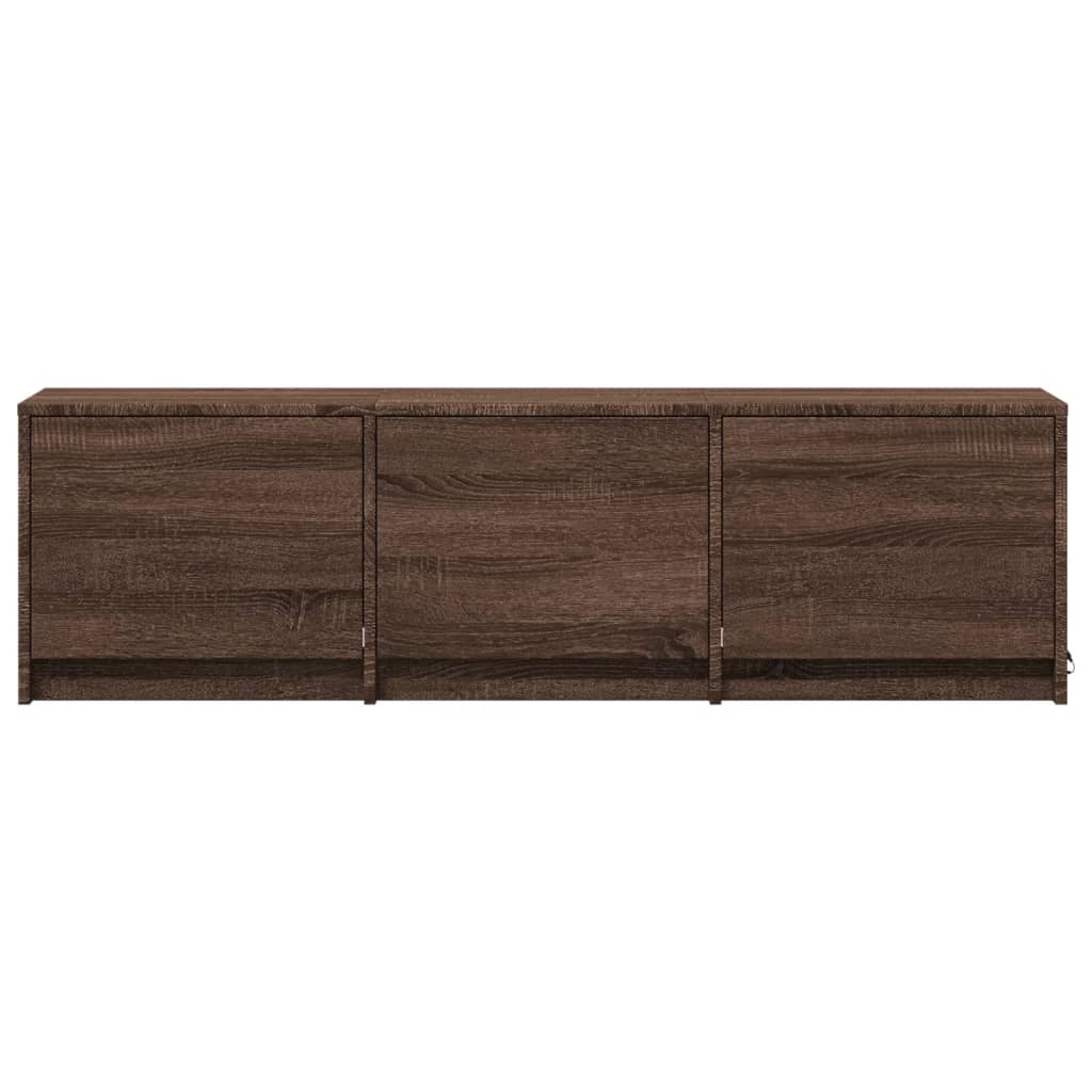 vidaXL TV Cabinet with LED Brown Oak 140x34x40 cm Engineered Wood