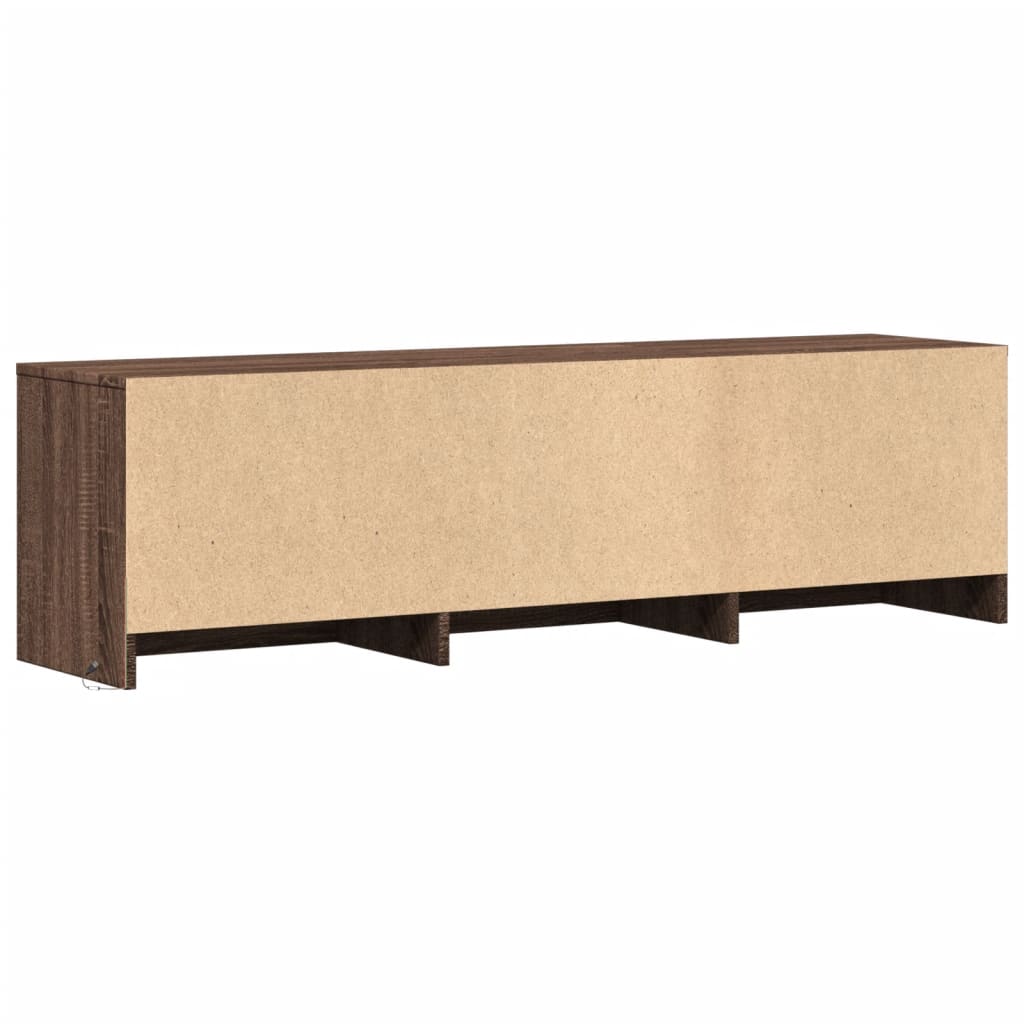 vidaXL TV Cabinet with LED Brown Oak 140x34x40 cm Engineered Wood