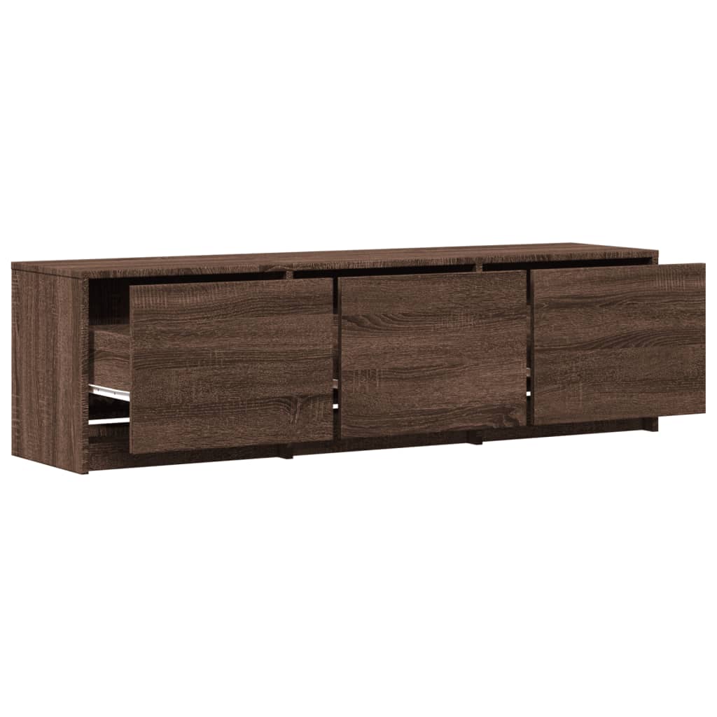 vidaXL TV Cabinet with LED Brown Oak 140x34x40 cm Engineered Wood