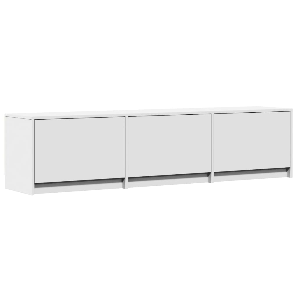 vidaXL TV Cabinet with LED White 165x34x40 cm Engineered Wood