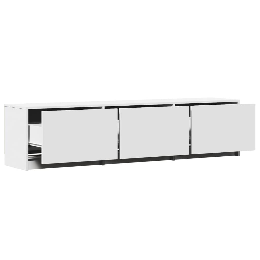 vidaXL TV Cabinet with LED White 165x34x40 cm Engineered Wood